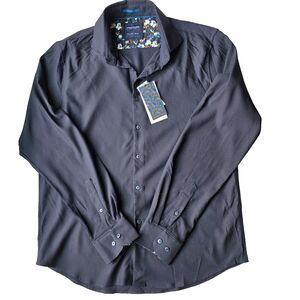 DENIM & FLOWER Ricky Singh Shirt Navy Dot Long Sleeve ButtonUp Mens L Preppy NWT